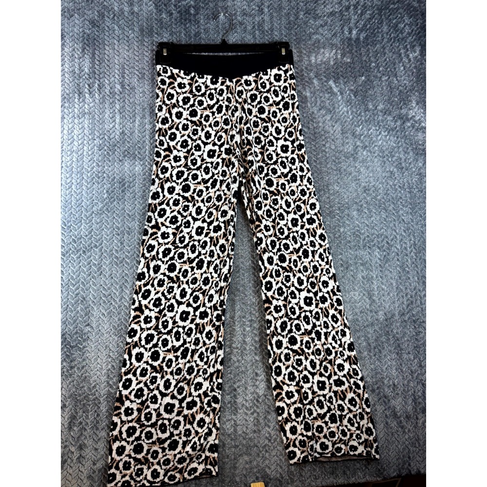 Diane Von Furstenberg DVF Target Pants Womens Small White Black Animal Print